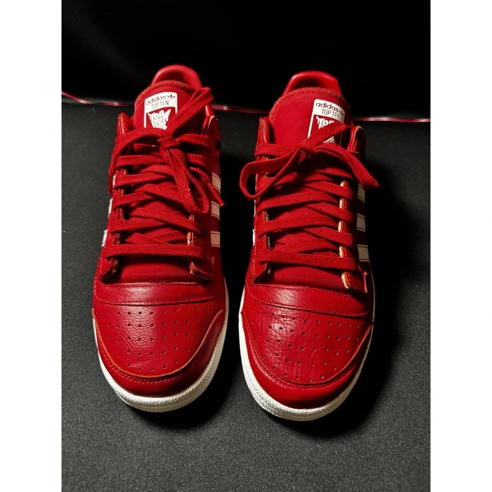 adidas Originals Top Ten Low FY2893 Red White Leather Sneakers Men's Size 12